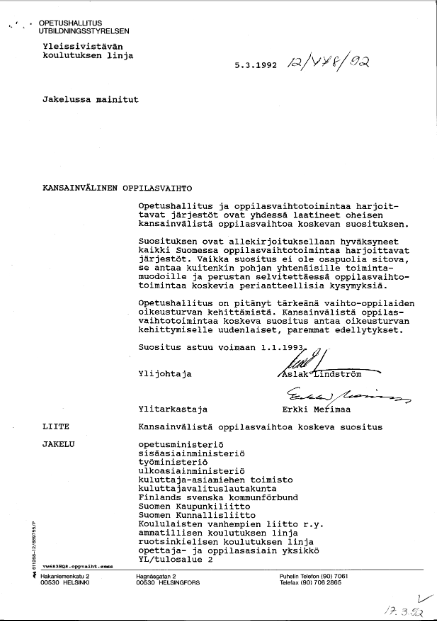 Page 1: Finnish Board of Education, 1992